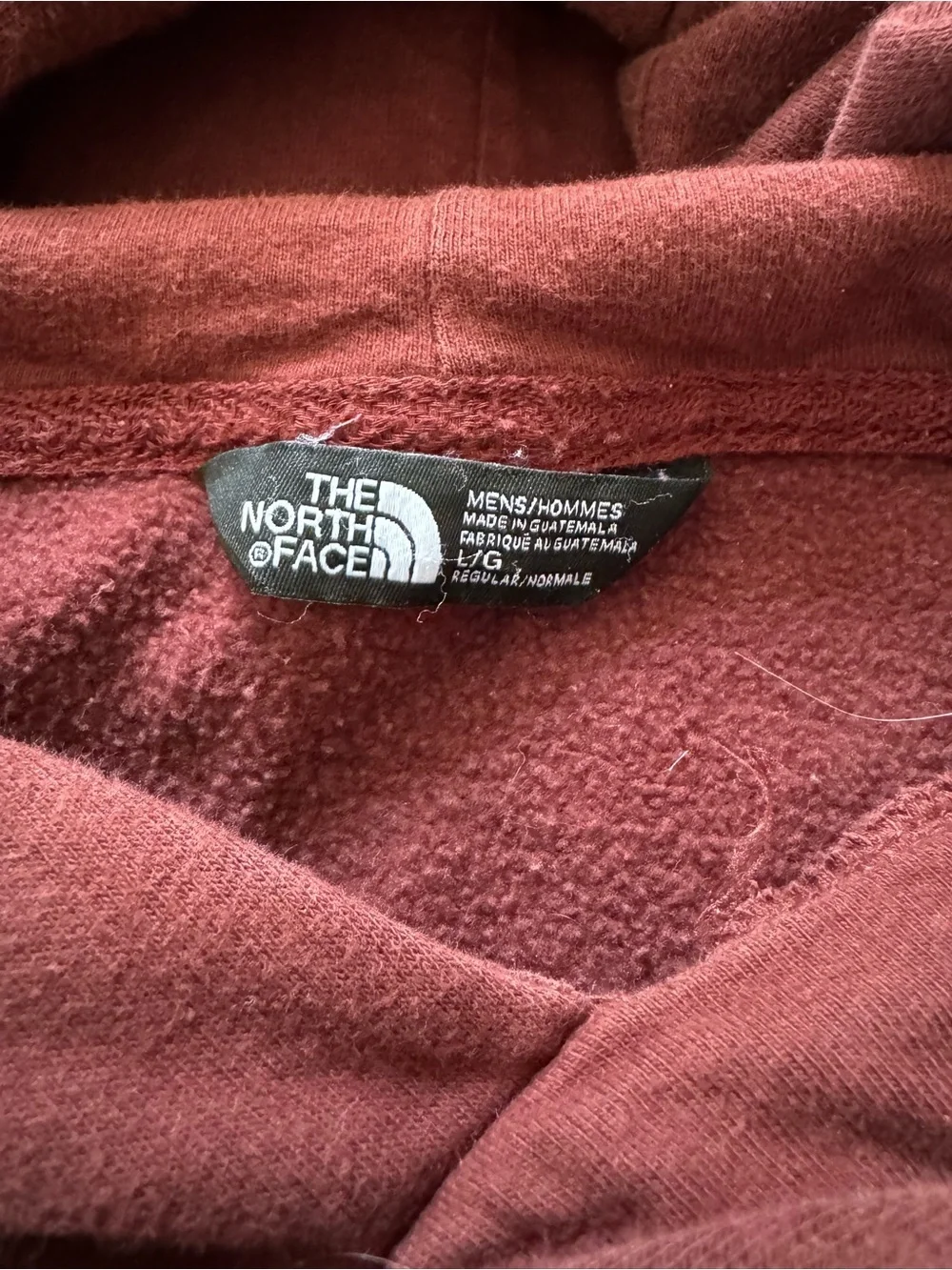 The North Face Maroon Hoodie with red Logo